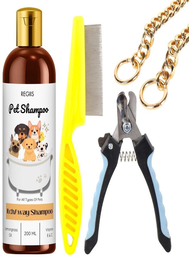 شامبو ريجيس للحيوانات الأليفة للكلاب، تركيبة مضادة للحكة مع زيت عشبة الليمون وفيتامين هـ، 200 مل (عبوة من 4 قطع) - Image 1